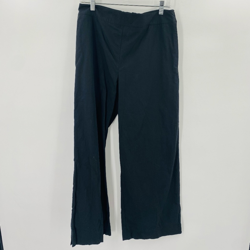Igor Dobranic High Rise Straight Wide Leg Black Pants Size Medium